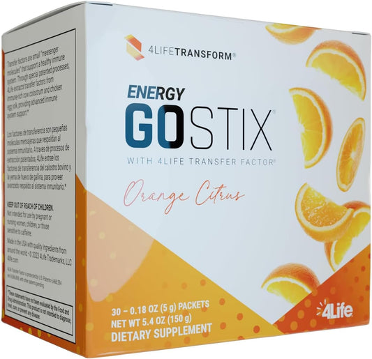 Healthy Energy Drink Mix with Guarana, Maca, Yerba Mate, and Green Tea - 30 Packets, Orange Citrus Flavor