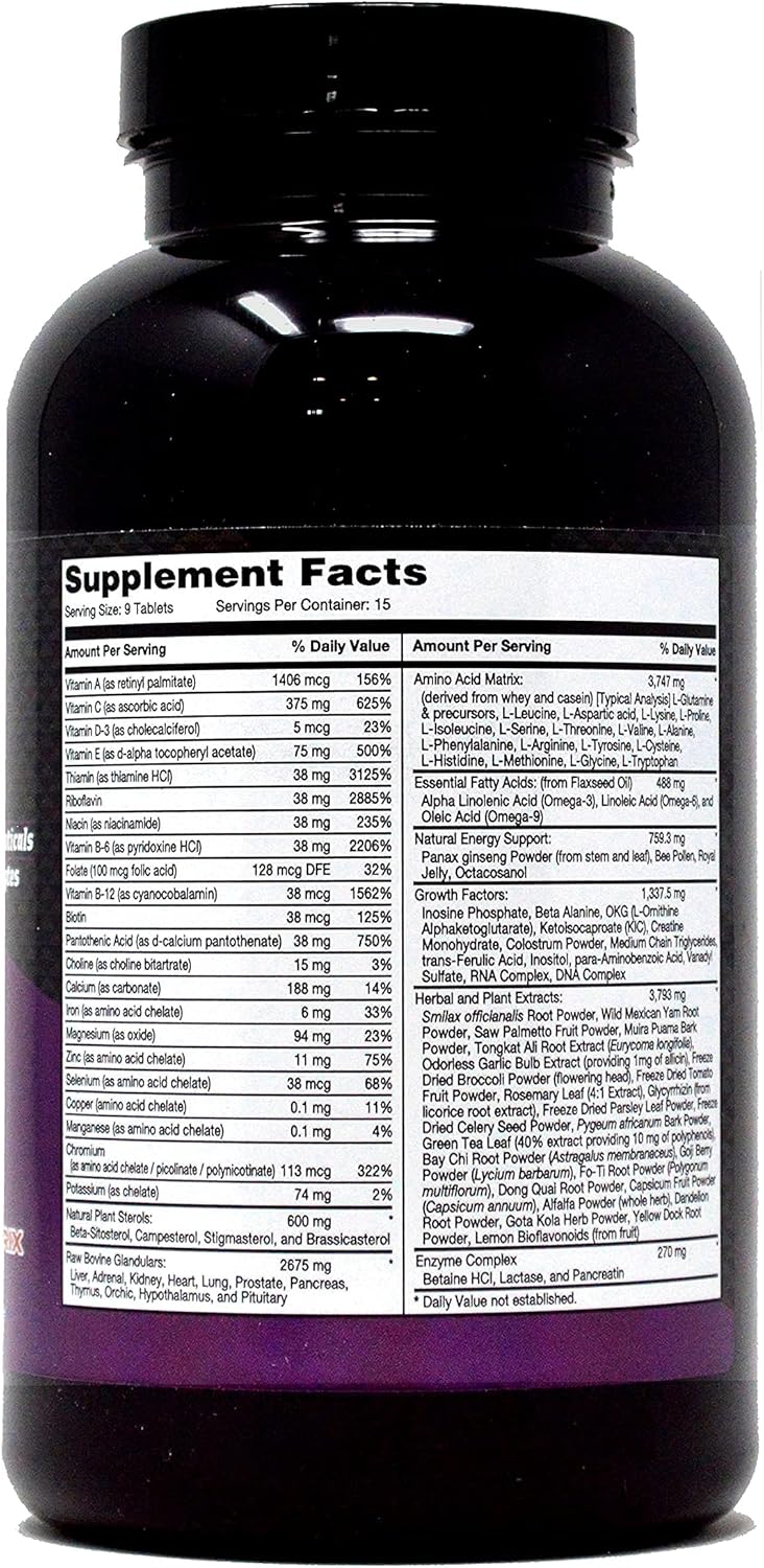 Healthy 'N Fit Nature's STEROLS 135 Tablets: Anabolic Matrix with Steroidals, Amino Acids, Nutraceuticals, Glandulars, Stimulant-Free Energy, and Electrolytes - Boost Performance Naturally.