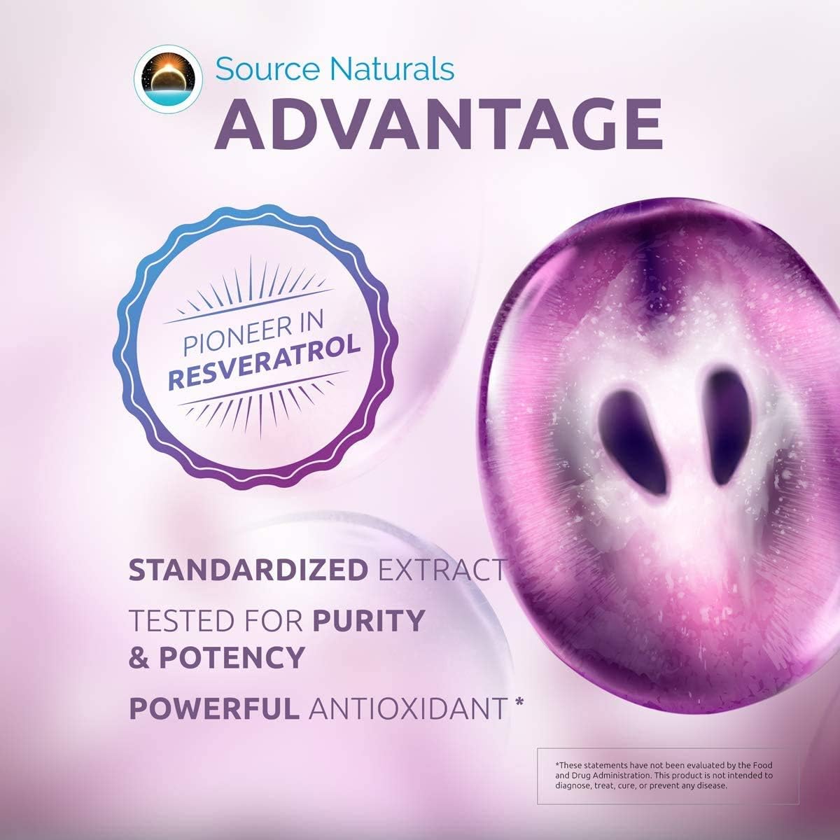 Heart and Healthy Aging Support with Source Naturals Resveratrol - 200 mg, 60 Tablets
