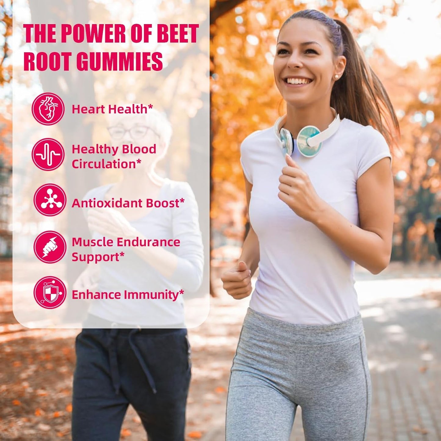 Heart & Circulation Support Beet Root Gummies - Nitric Oxide Energy Boost with Vitamin C D B12 Grapeseed Coenzyme Q10 - Sugar Free Dietary Supplement for Blood Pressure - 60ct