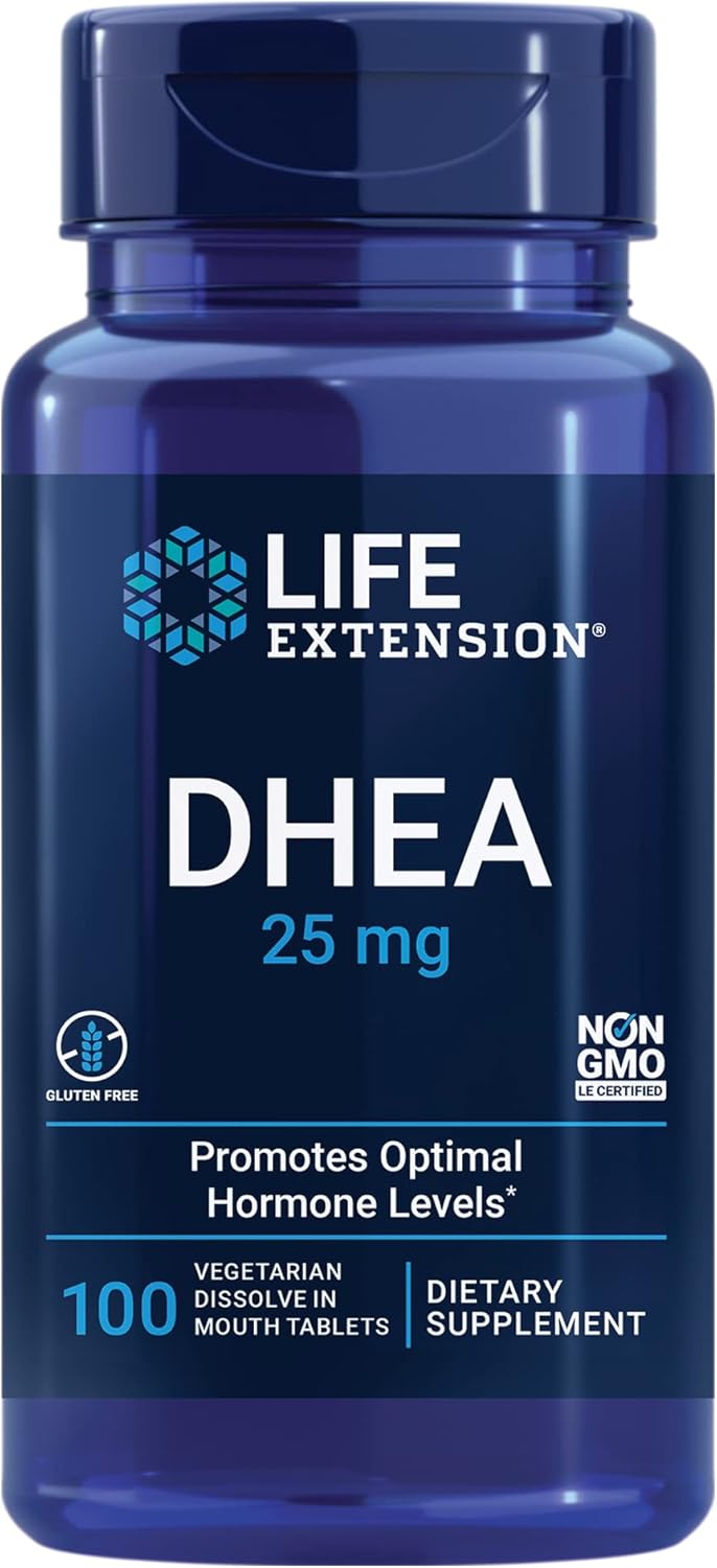 Heart Health & Bone Support: Life Extension DHEA Hormone Balance & Magnesium - 100 Tablets + 100 Capsules