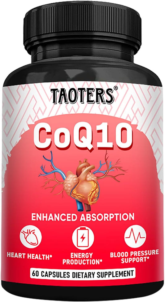 Heart Health & Energy Support CoQ10 Supplement with Dandelion Root & Calcium - 60 Capsules