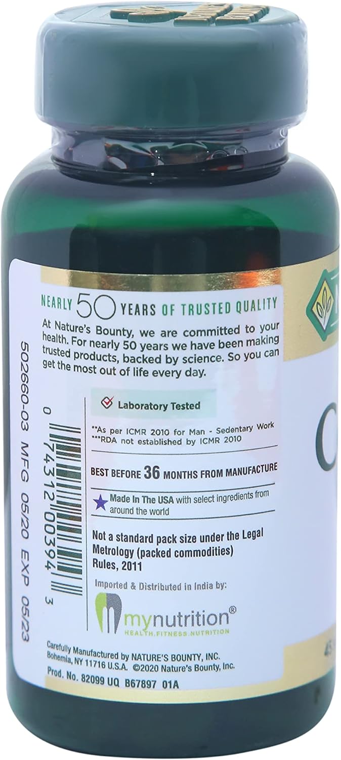 Heart Health & Healthy Aging CoQ10 Supplement - 200mg Softgels, 45 Rapid Release, Nature's Bounty