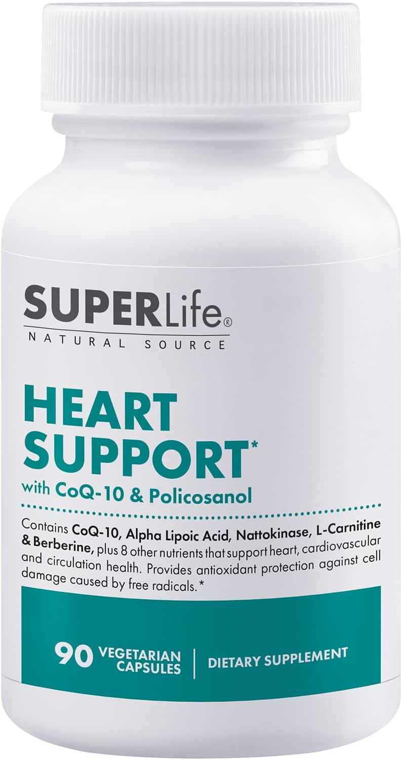 Heart Health Supplement with CoQ-10, Quercetin, L-Carnitine Fumarate, L-Arginine, Berberine, Inositol, Magnesium Citrate & Taurine | Supports Cardiovascular Health | 90 Capsules