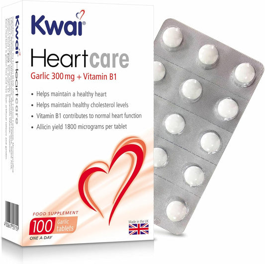 Heart Health Support: Kwai Garlic 300mg One-A-Day Tablets - 100 Count