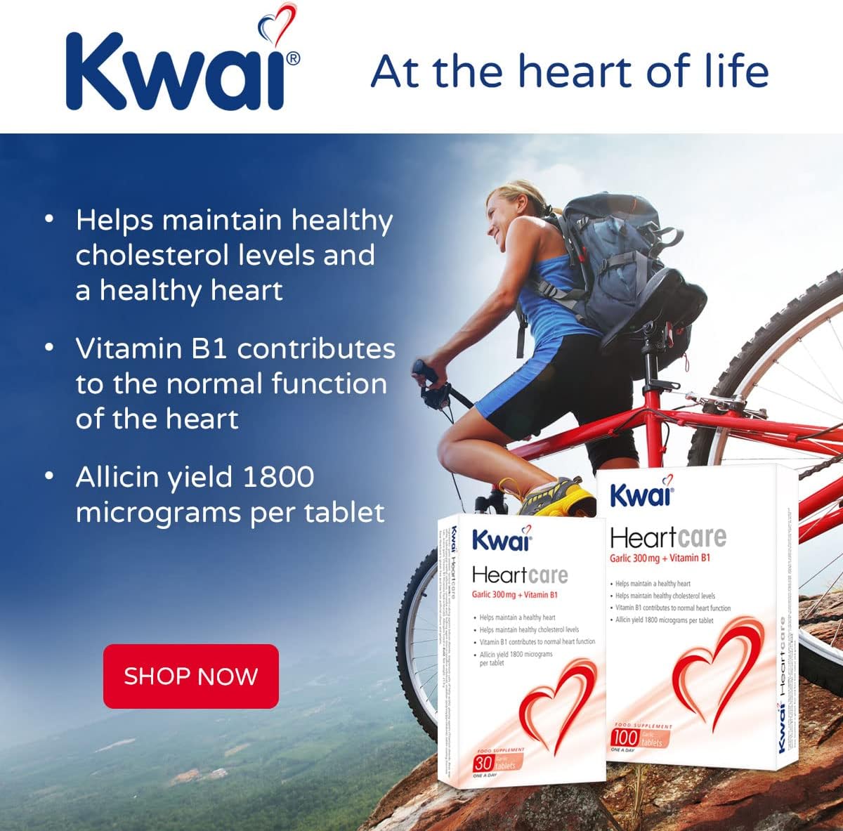 Heart Health Support: Kwai Garlic 300mg One-A-Day Tablets - 100 Count