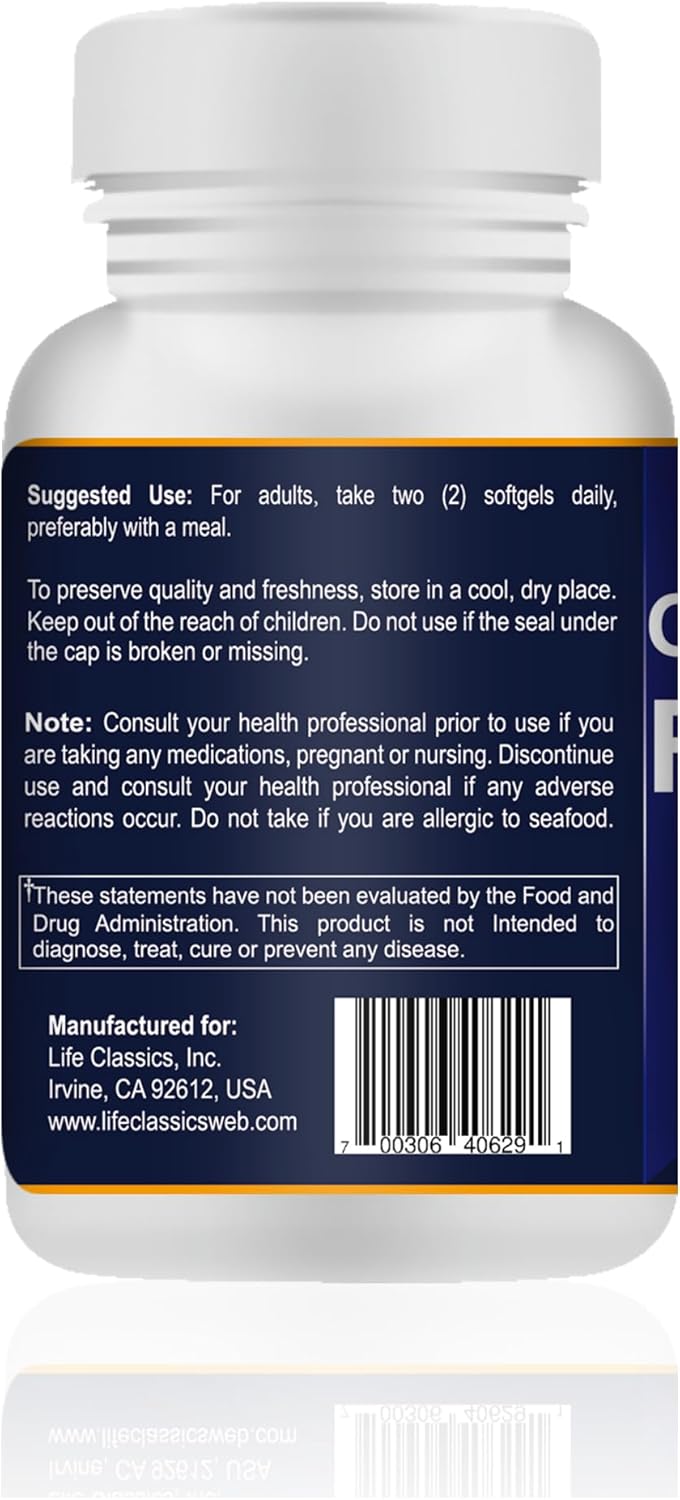 Heart Healthy Your Nutritionist Omega-3 Fish Oil 1000mg Softgels - 120 Count