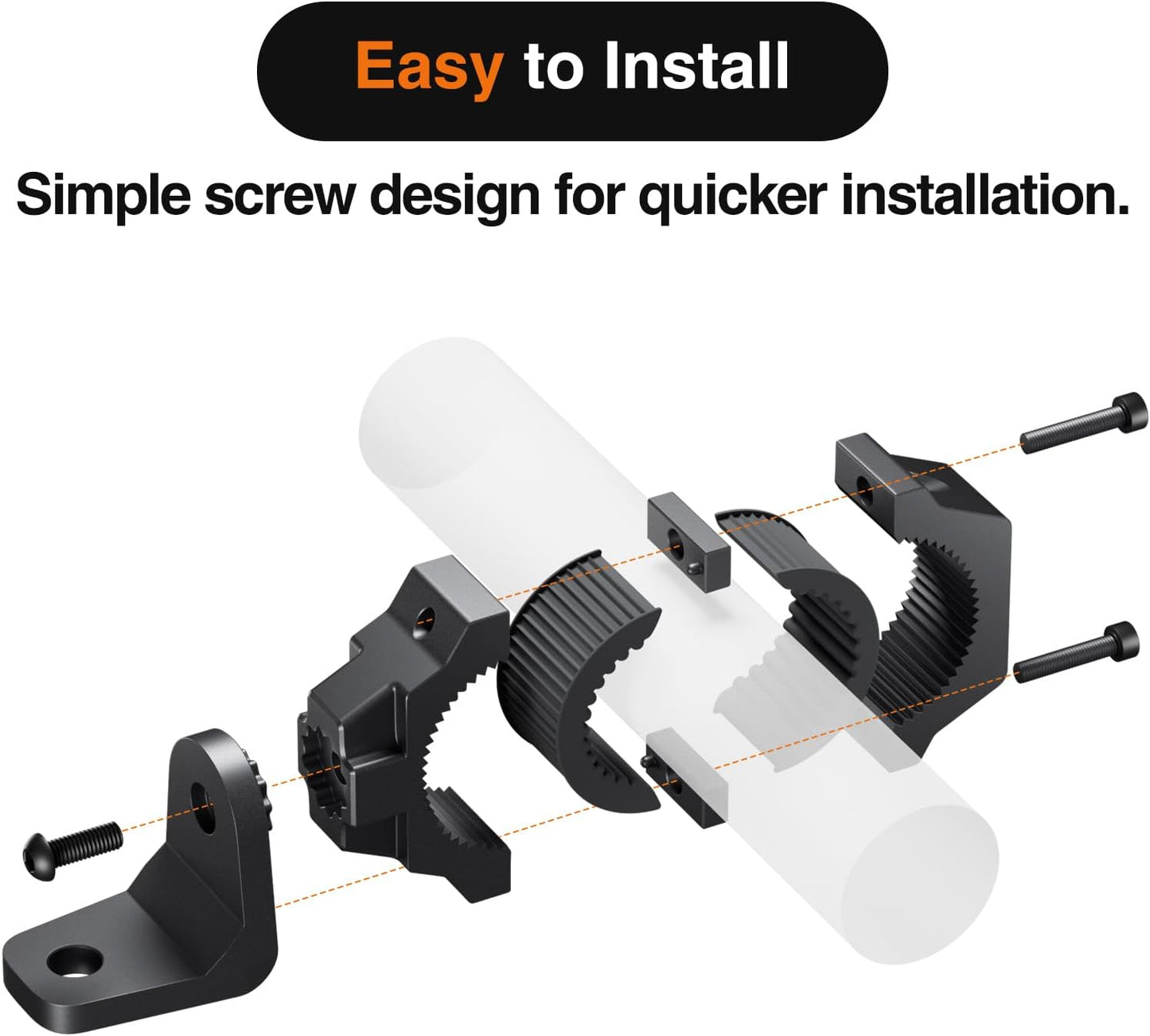 Heavy Duty Adjustable UTV Whip Mount Bracket for Light Bar and Antenna, 2 Pack, Fits 1" to 2" Roll Cage of UTV ATV Polaris RZR SXS Can Am