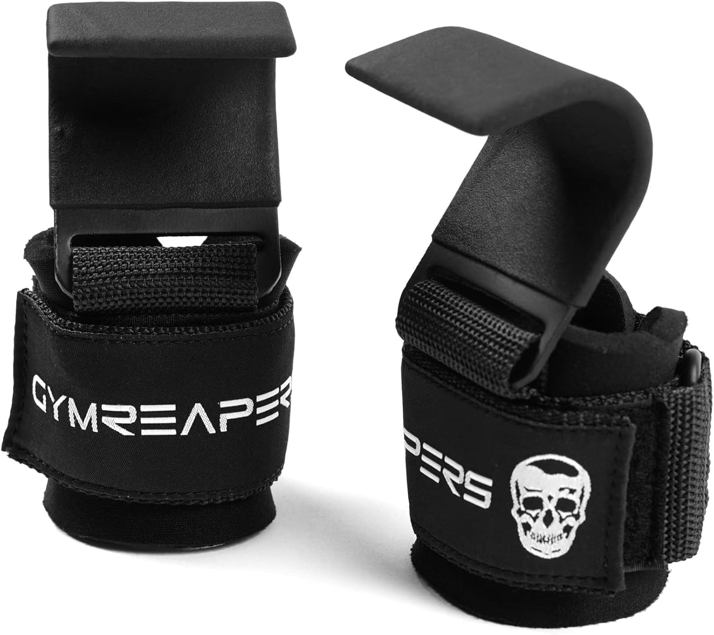 Heavy Duty Weight Lifting Hooks with Power Wrist Straps for Deadlifts, Pull Ups, and Shrugs - Gym Gloves for Men and Women (Pair)