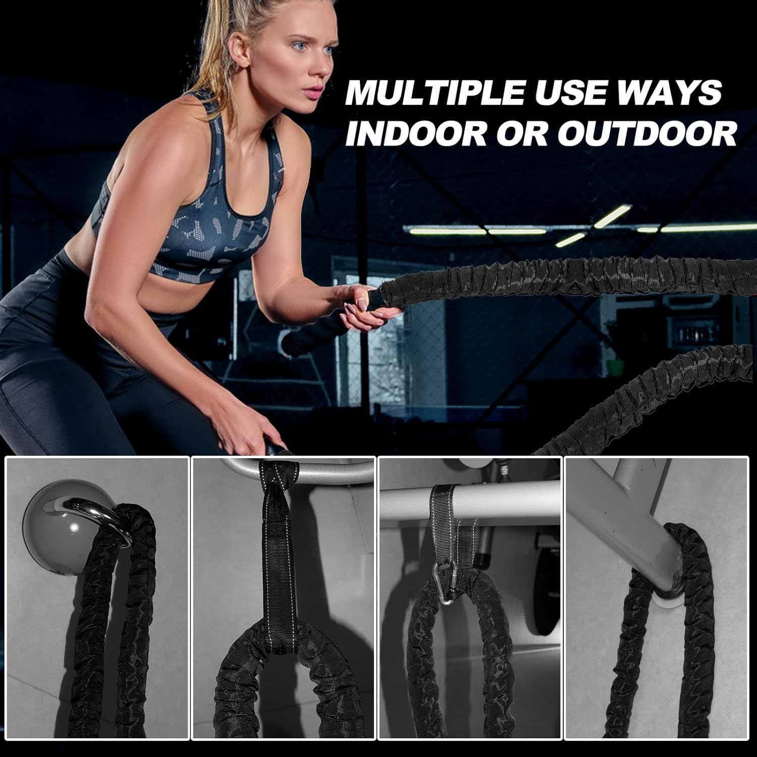 Heavy Weighted Battle Rope for Home Gym Exercise Training -  Battle Rope Workout Equipment for Effective Workouts