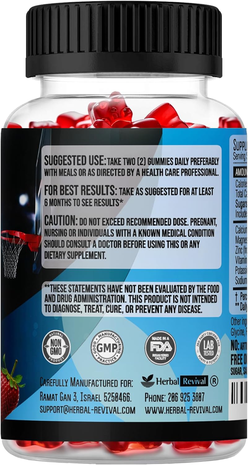 Height Growth Gummies for Kids with Calcium, Vitamin D, K2, Magnesium, and Zinc - Supplement for Teen's Growth - Ages 5-20 - Increase Height with Kids Vitamins