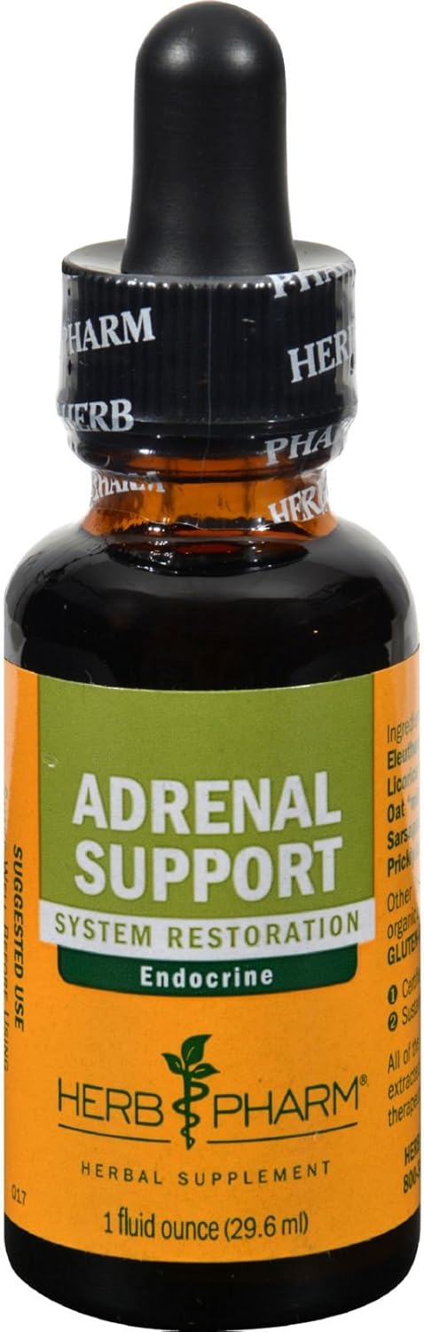 Herb Pharm Adrenal Support Liquid Herbal Formula with Eleuthero and Licorice Extracts - 1oz Bottle