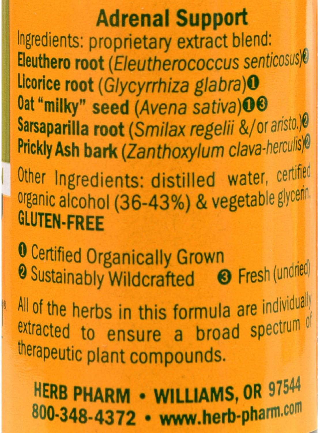 Herb Pharm Adrenal Support Liquid Herbal Formula with Eleuthero and Licorice Extracts - 1oz Bottle