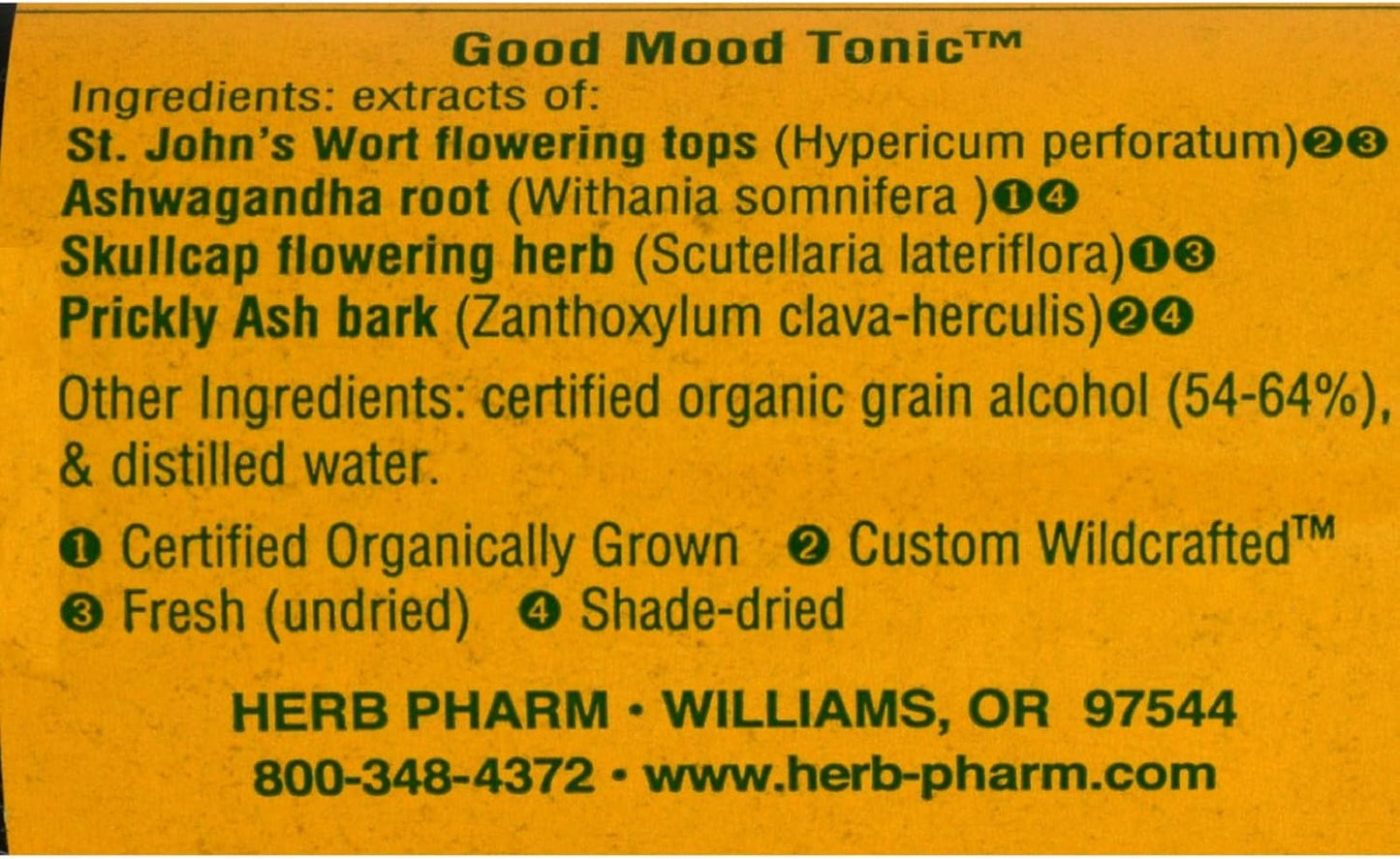 Herb Pharm Good Mood Tonic Compound 4 oz - Natural Herbal Supplement for Mood Support