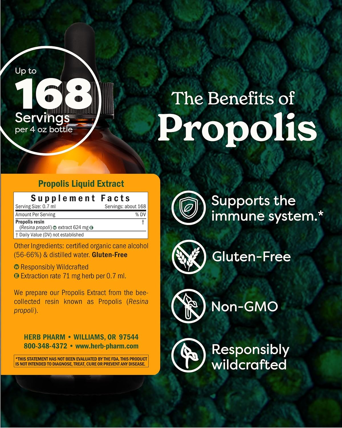 Herb Pharm Propolis Liquid Extract 4 oz - Immune System Boost