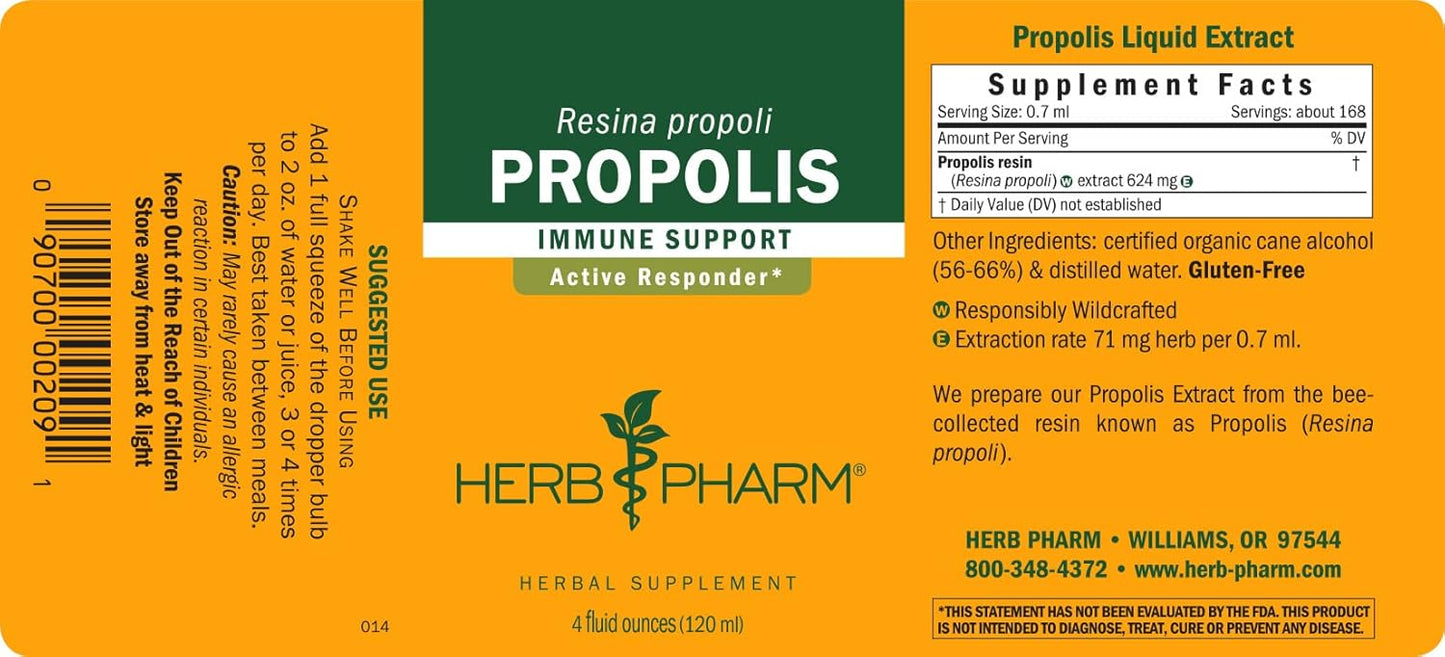 Herb Pharm Propolis Liquid Extract 4 oz - Immune System Boost