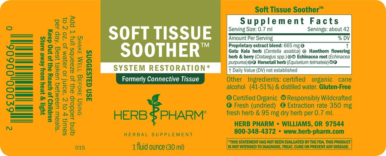 Herb Pharm Soft Tissue Soother Liquid Formula for Musculoskeletal Support - 1oz
