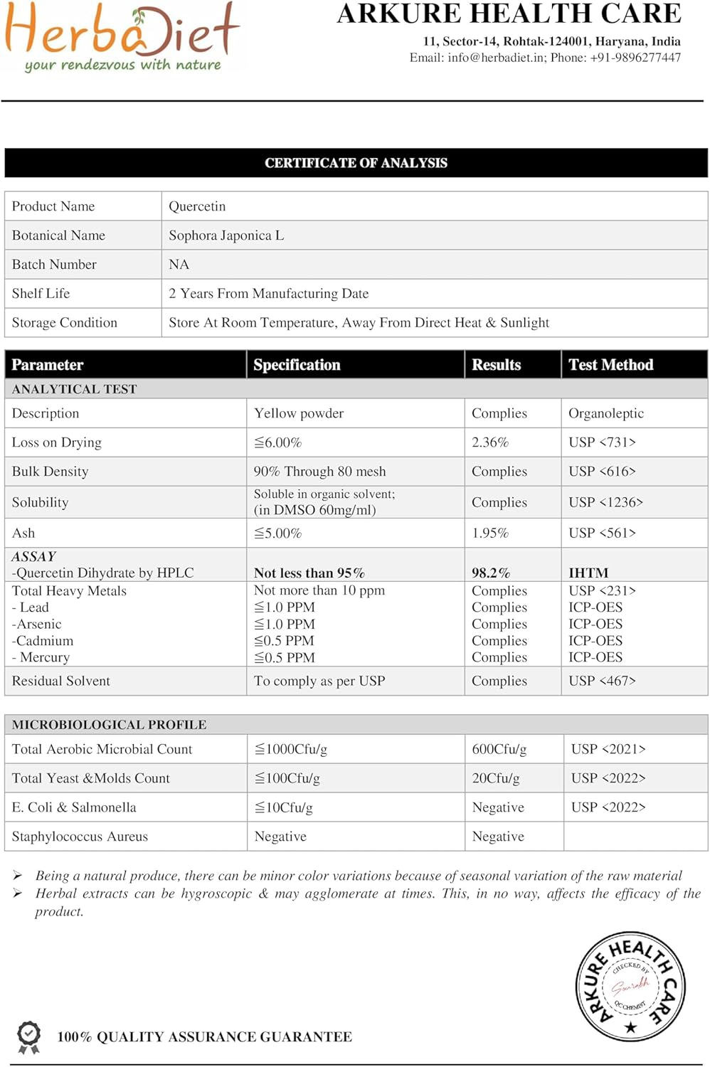 Herbadiet Quercetin with Bromelain 500mg Capsules - Immune & Heart Health Support, Antioxidant & Joint Supplement - Non-GMO, Vegan, Gluten-Free (120 Caps)
