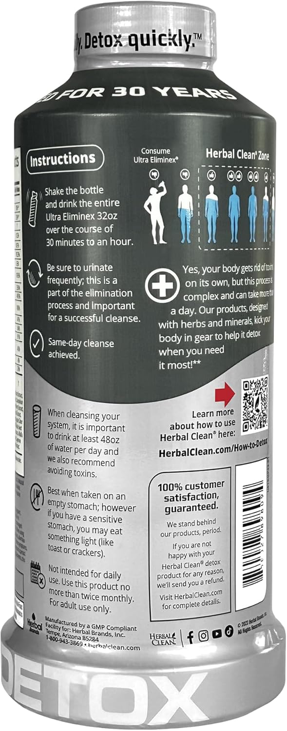 Herbal Clean Ultra Eliminex Premium Same-Day Detox Cleanse Tropical Fruit 32 fl oz