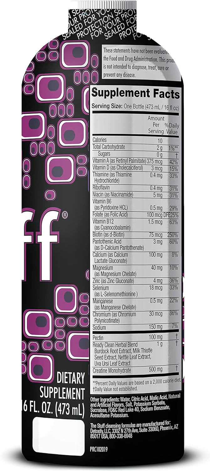 Herbal Cleanse Detox Drink - Full Body Cleanse for Women and Men - Same Day Results - Grape Flavor - 16 oz