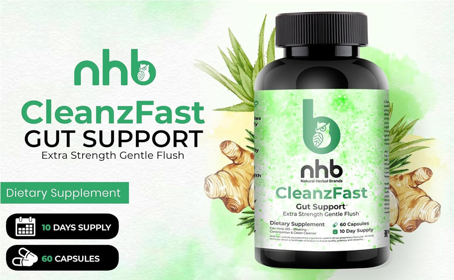 Herbal Detox Cleanse Capsules for Bloating Reduction and Regularity Restoration, Overnight Constipation Relief, Soy, Dairy, Gluten-Free - 10 Day Supply