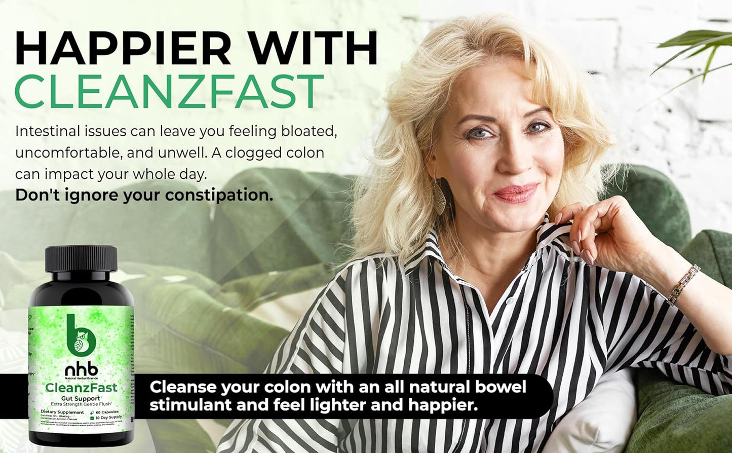 Herbal Detox Cleanse Capsules for Bloating Reduction and Regularity Restoration, Overnight Constipation Relief, Soy, Dairy, Gluten-Free - 10 Day Supply