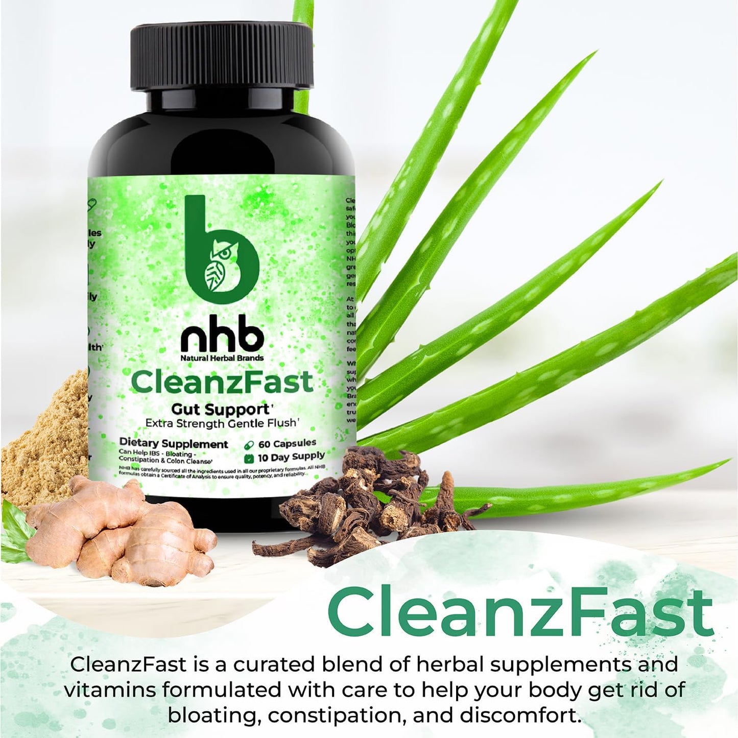 Herbal Detox Cleanse Capsules for Bloating Reduction and Regularity Restoration, Overnight Constipation Relief, Soy, Dairy, Gluten-Free - 10 Day Supply