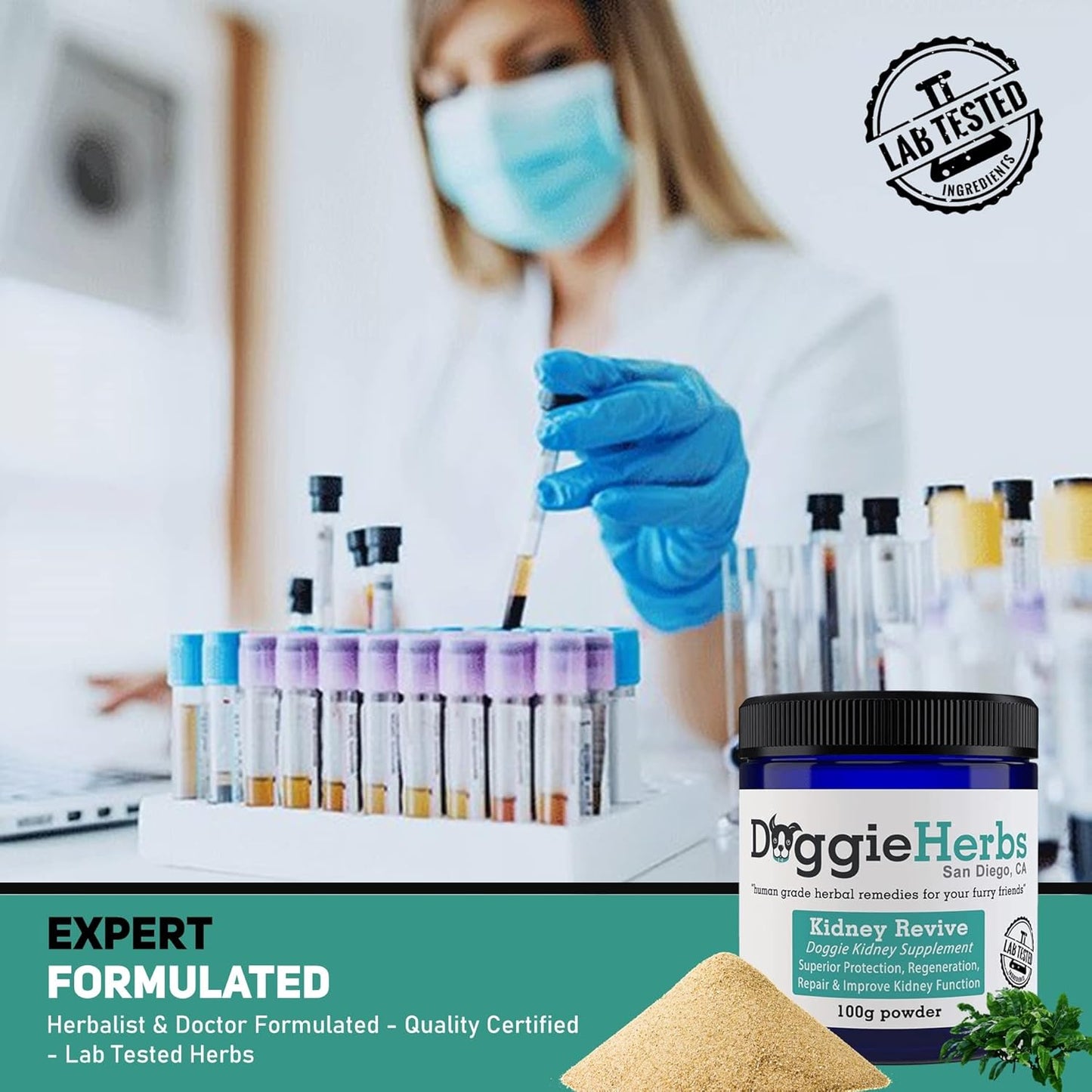 Herbal Dog Kidney Health Supplement for Acute and Chronic Ailments - Kidney Revive by Doggie Herbs