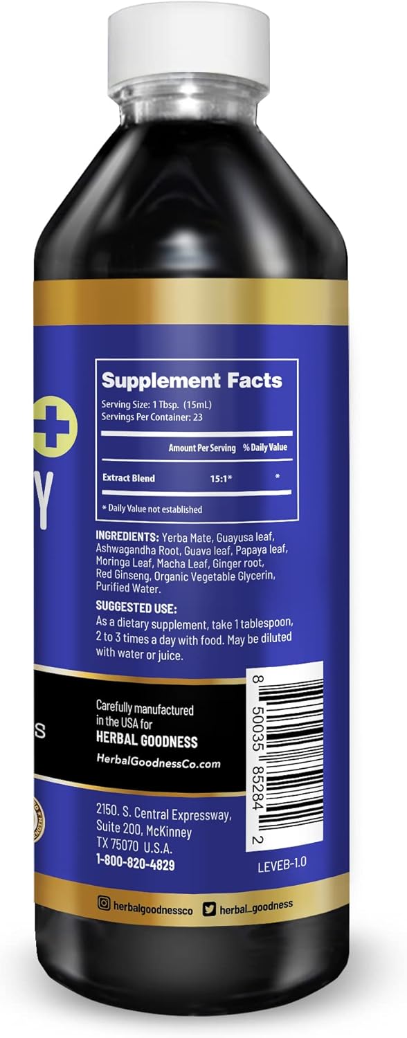 Herbal Goodness Energy and Vitality 12oz - Herbal Blend for Energy Boost and Muscle Support - Energy Supplement for Men and Women