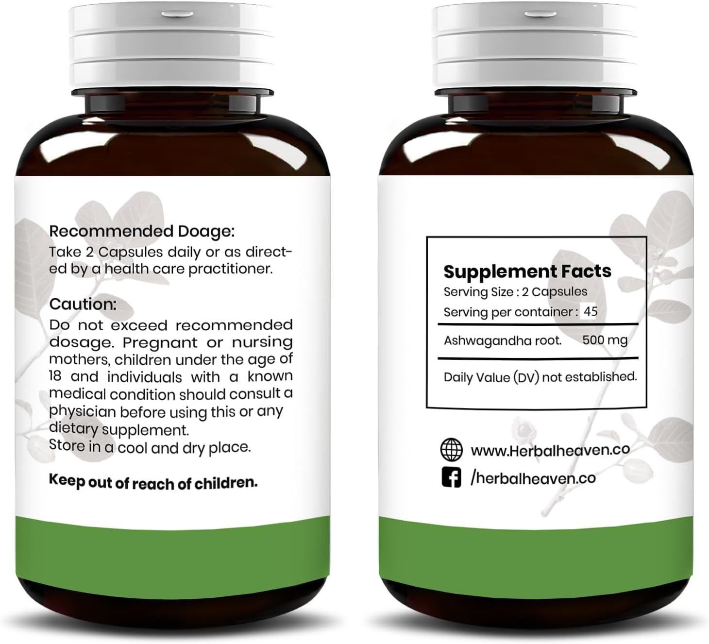 Herbal Heaven Ashwagandha Capsules 90 Count - Boost Overall Wellbeing with Ashwagandha Powder Capsules