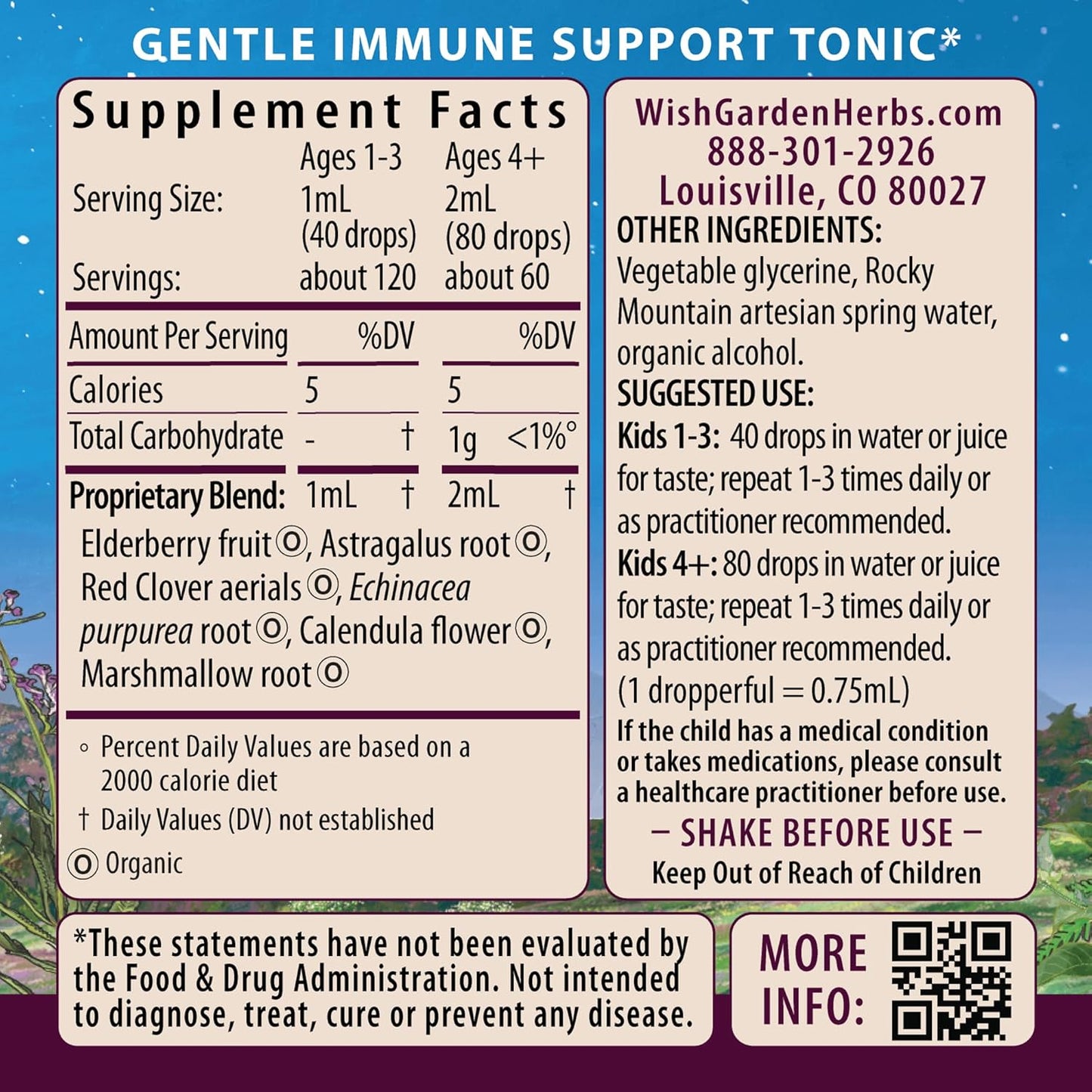 Herbal Immune Defense for Kids - Immune System Booster with Black Elderberry & Echinacea for Daily Support, Kids Supplement