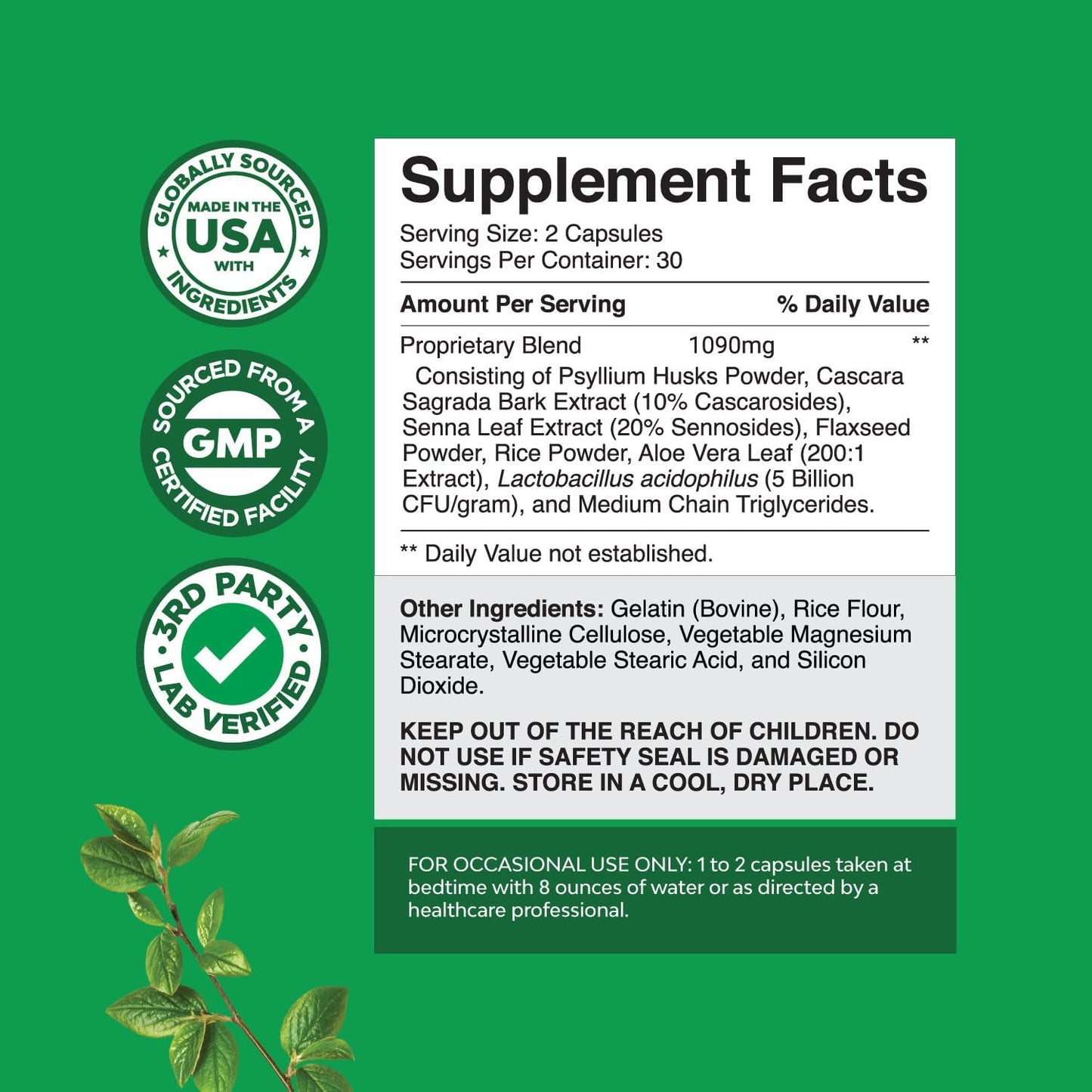 Herbal Laxative Capsules with Probiotics for Colon Detox & Liver Support - Natural Digestive and Detox Formula with Milk Thistle