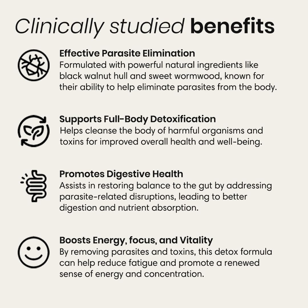 Herbal Liquid Detox & Cleanse Supplement with Black Walnut, Sweet Wormwood & Garlic - Supports Digestive Balance & Wellness - 30mL