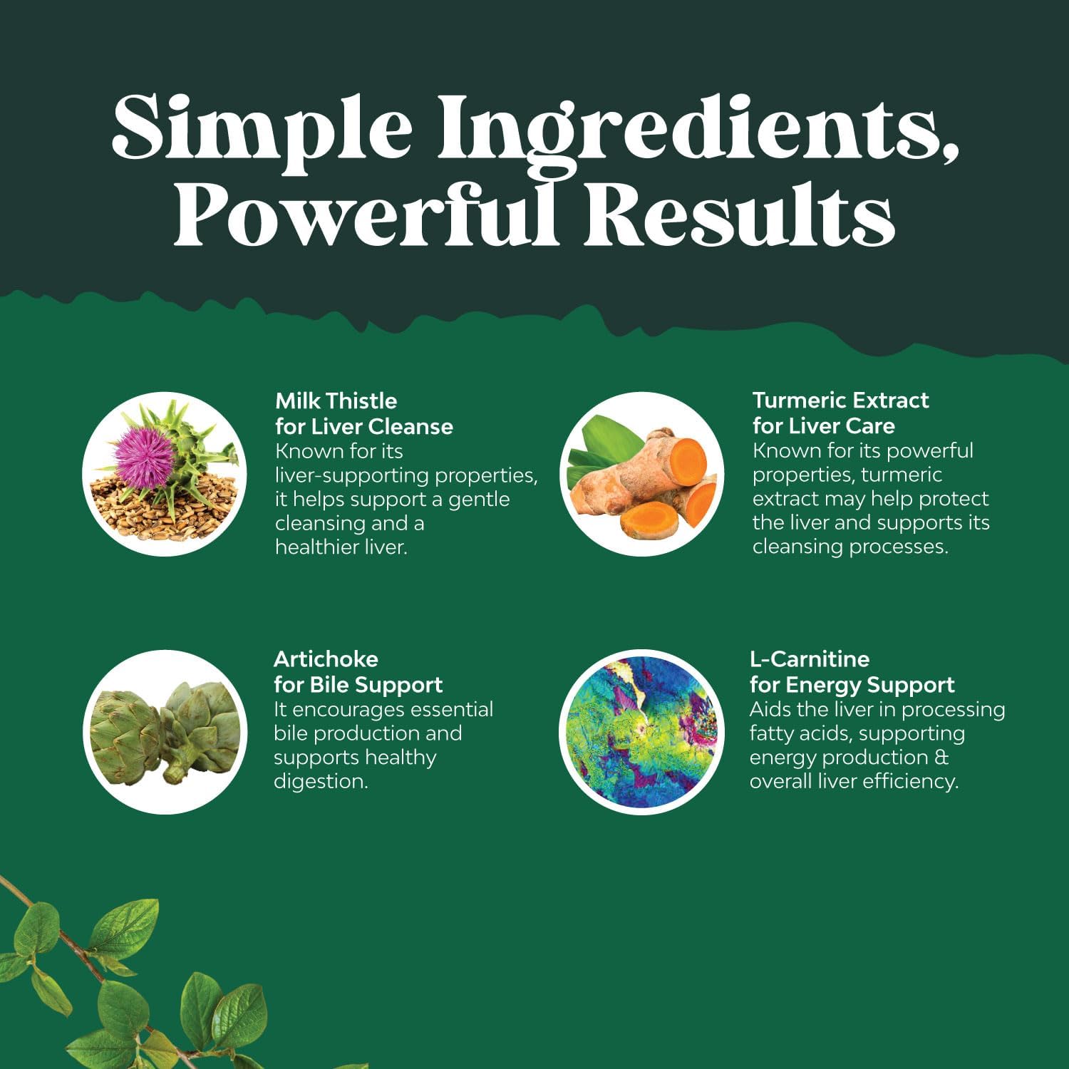 Herbal Liver Detox Gummies with Milk Thistle, Artichoke, Turmeric & L-Carnitine - Vegan & Non-GMO - Sweet Lemon - 60 Servings