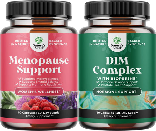Herbal Menopause Supplement Bundle for Women: Night Sweats, Mood Support, Dong Quai, Vitex, Chaste Berry, Black Cohosh, & DIM