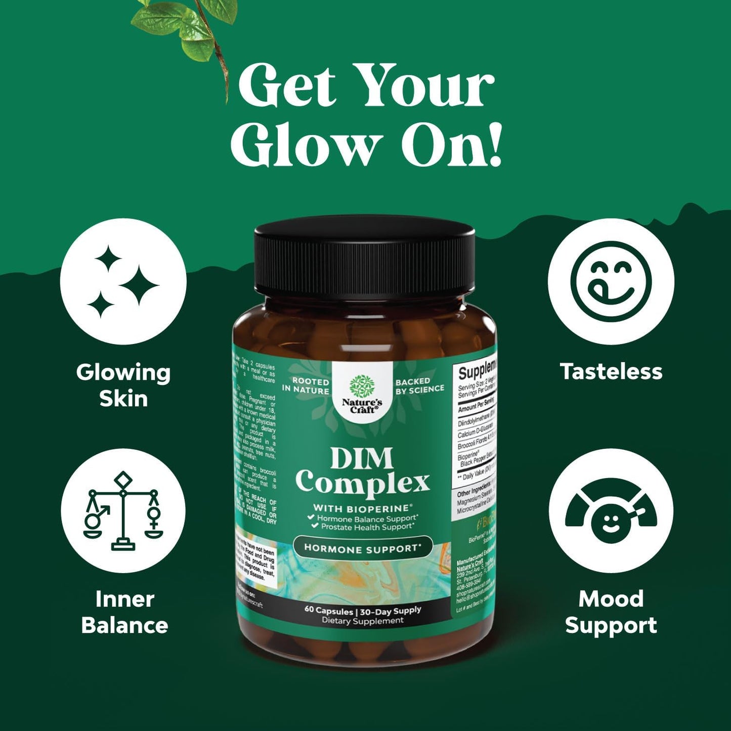 Herbal Menopause Supplement Bundle for Women: Night Sweats, Mood Support, Dong Quai, Vitex, Chaste Berry, Black Cohosh, & DIM