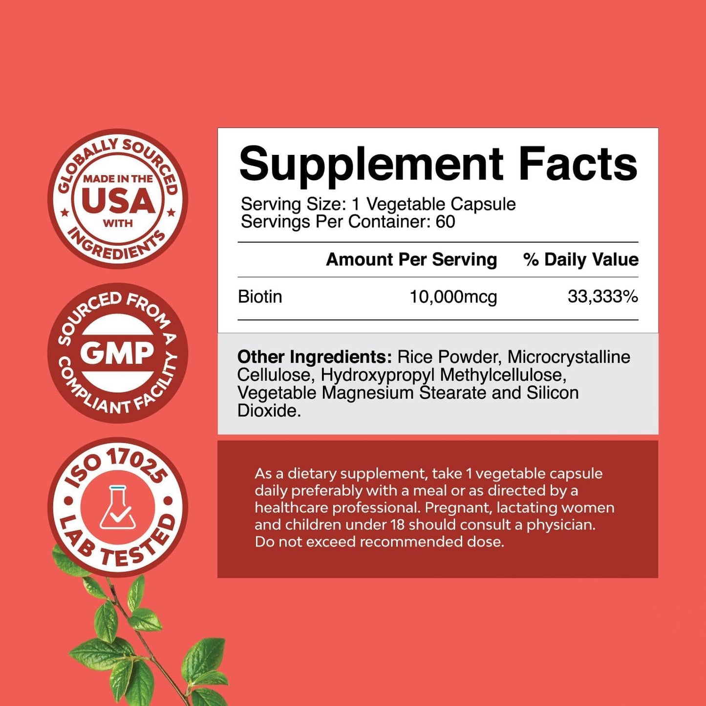 Herbal Menopause Supplement for Night Sweats & Mood with Dong Quai, Vitex, & Biotin - Stop Hair Loss & Support Women's Health