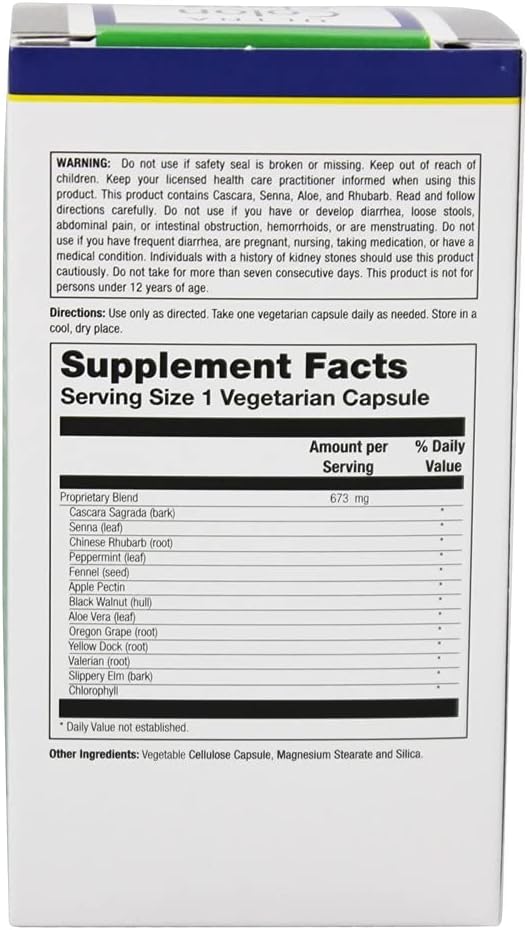 Herbal Overnight Support for Colon Cleansing & Regularity | Natural Balance Ultra Colon Clenz | 60 VegCaps