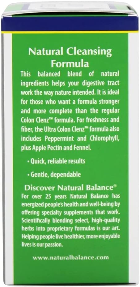 Herbal Overnight Support for Colon Cleansing & Regularity | Natural Balance Ultra Colon Clenz | 60 VegCaps
