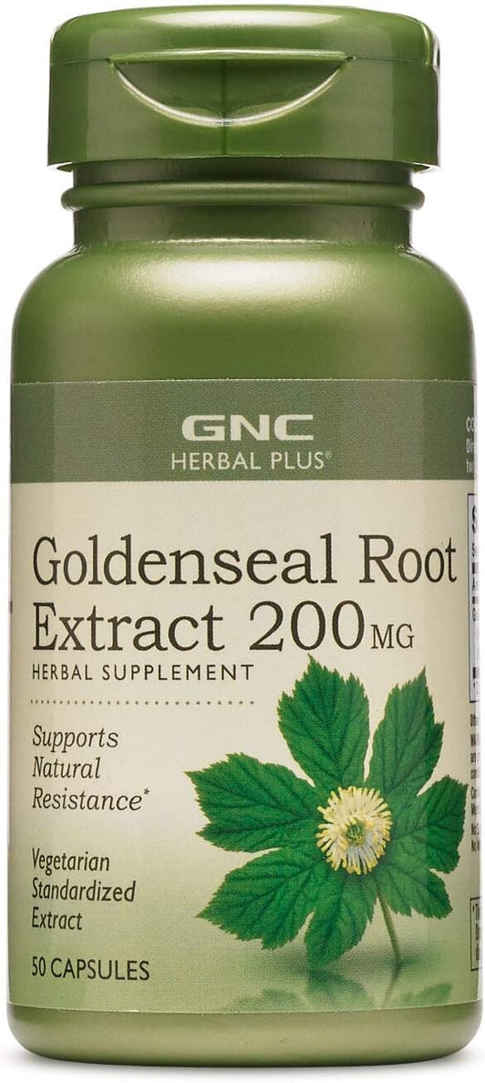 Herbal Plus Goldenseal Root Extract Capsules 200mg - Boost Natural Immunity - 50 Count