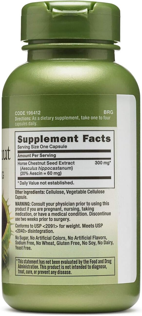 Herbal Plus Horse Chestnut Extract 300mg - 100 Capsules by GNC - BoostGo Australia