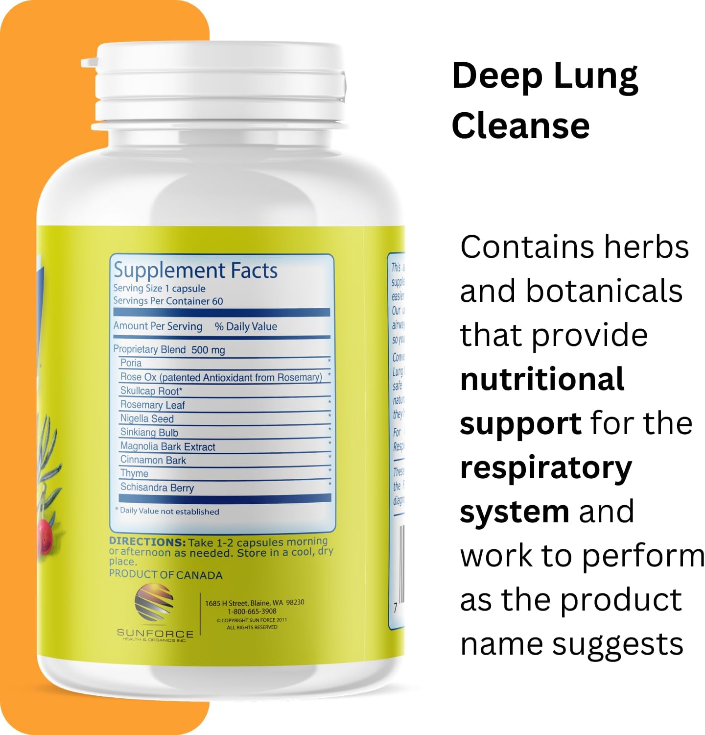 Herbal Respiratory Supplements for Clearer Breathing - Deep Lung Cleanse Capsules for Respiratory System Support