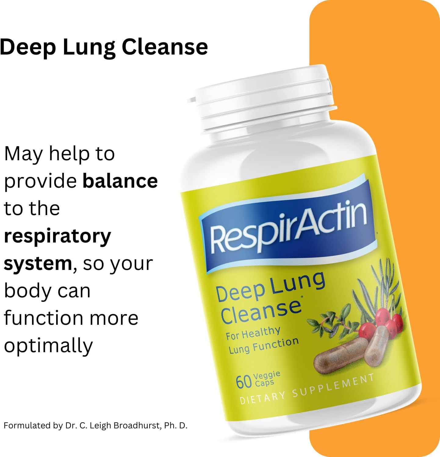 Herbal Respiratory Supplements for Clearer Breathing - Deep Lung Cleanse Capsules for Respiratory System Support