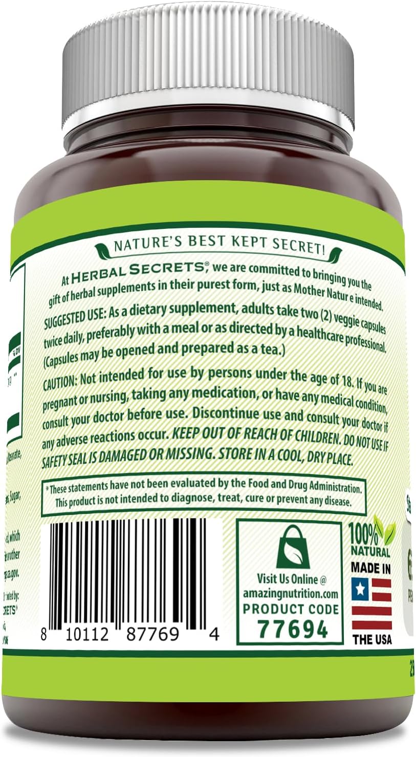 Herbal Secrets Green Tea Extract 630mg Veggie Capsules - Non-GMO & Gluten Free - Made in USA - 250 Count