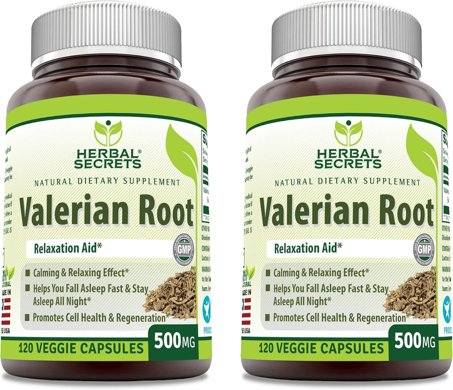 Herbal Secrets Valerian Root 500mg Veggie Capsules (Non-GMO) - Relaxation Aid - Promotes Cell Health & Regeneration - 240 Count Total