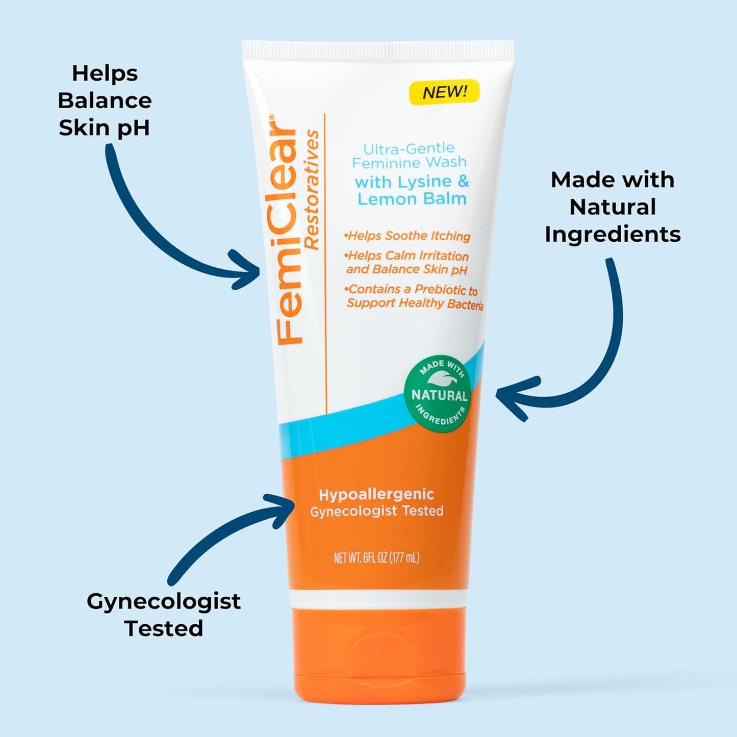 HerbalGyno Vaginal Health Trio: HClear Ointment, Ultra-Gentle Wash, HerpEase Supplement with L-Lysine - Essentials for Men and Women