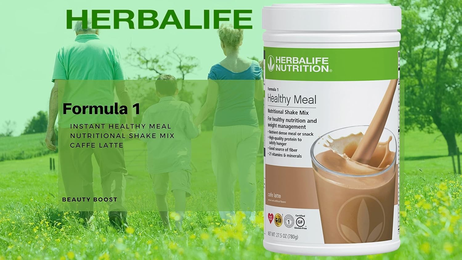 Herbalife Duo Cafe Latte Meal Shake Mix with Personalized Protein Powder for Health