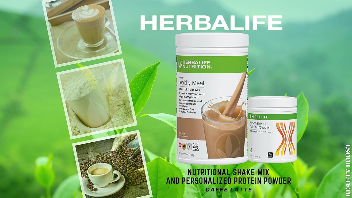 Herbalife Duo Cafe Latte Meal Shake Mix with Personalized Protein Powder for Health