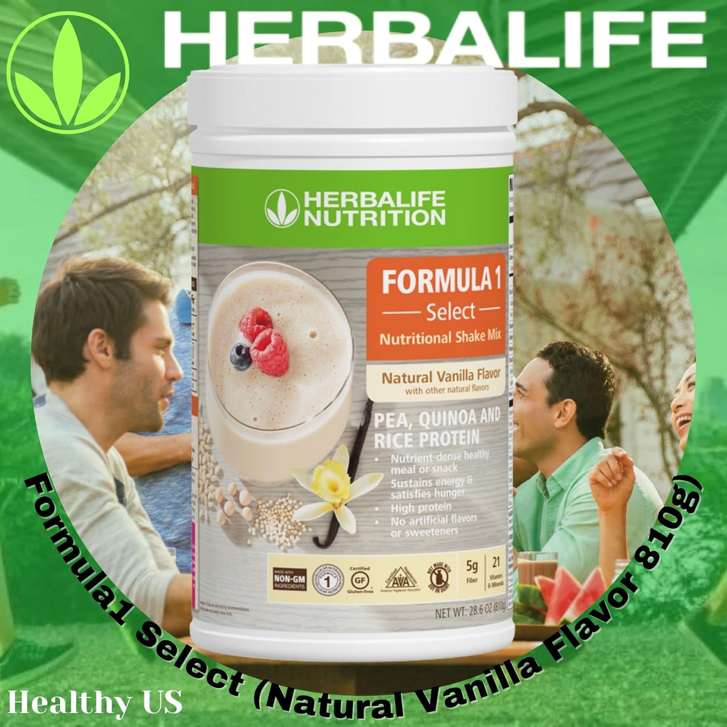 Herbalife DUO: Formula1 Select Natural Vanilla 810g + Protein Drink Mix 638g, Nutrient-Dense Meal/Snack, No Artificial Sweeteners, Gluten-Free Pack of 2