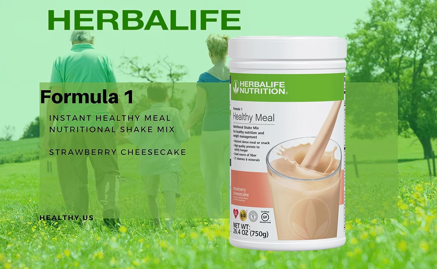 Herbalife Formula 1 Strawberry Cheesecake Combo with Aloe Concentrate, Protein Powder, and Herbal Tea Concentrate